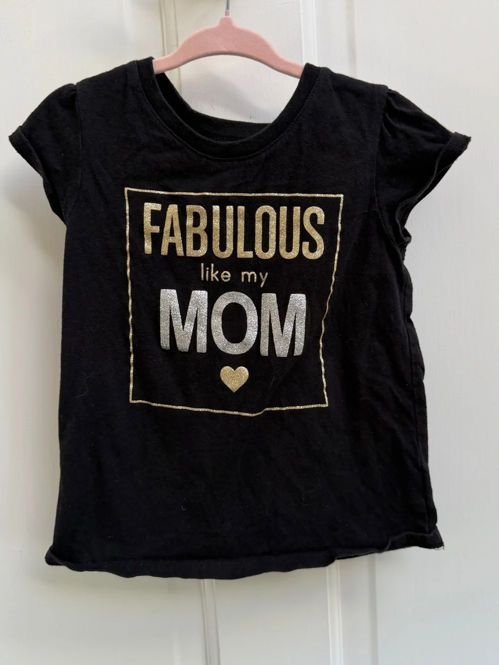 The Children’s Place 4T Girls Black Short-Sleeve Shirt Top Fabulous Like My Mom
